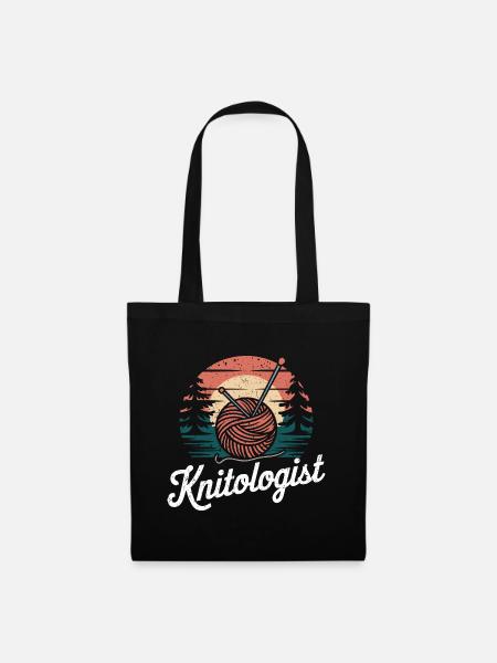 Leidenschaft für Strickkunst - Stoffbeutel - Schwarz
