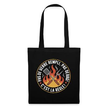 BBQ Apéro Cadeau Barbecue Humour - Sac en tissu - noir - Devant