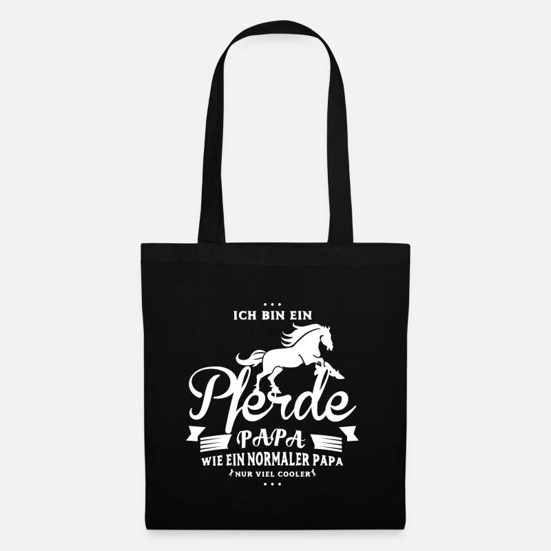 Pferde Shirt-Cooler Papa - Stoffbeutel - Schwarz