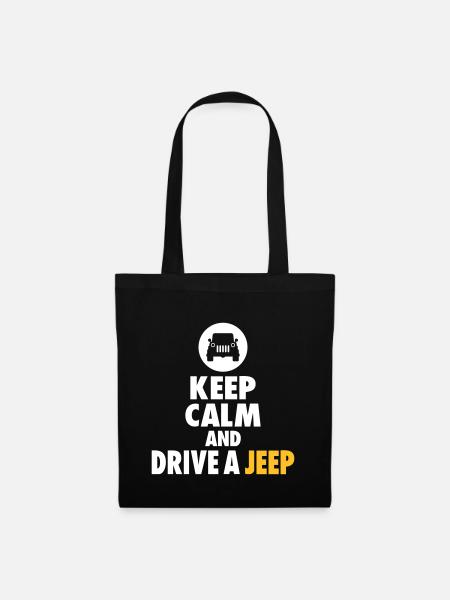 restez calme et conduisez une jeep - Sac en tissu - noir