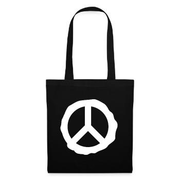Anniversaire d'idée cadeau paix paix - Sac en tissu - noir - Devant