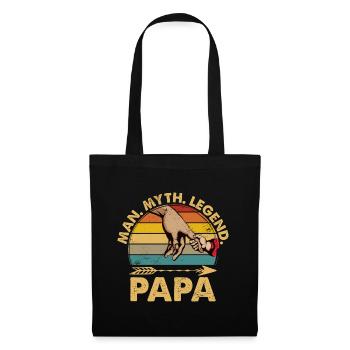 Papa Mann Mythos Legende Vintage - Stoffbeutel - Schwarz - Vorne