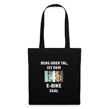 E-Bike Spruch - Stoffbeutel - Schwarz - Vorne