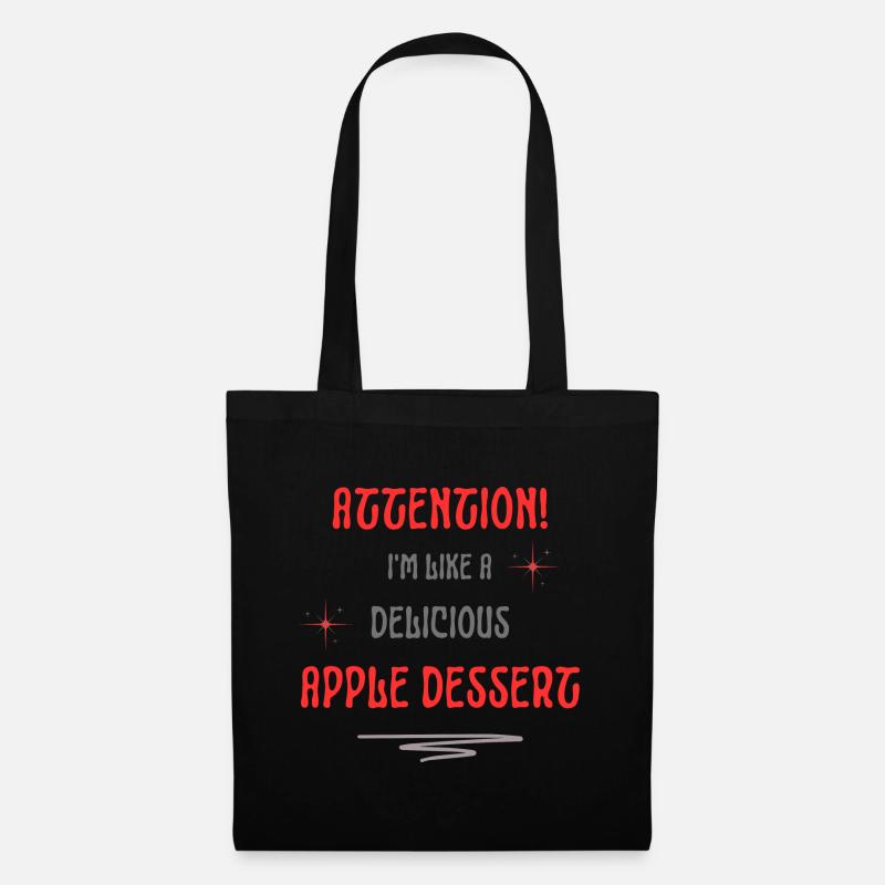 Apfeldessert-freundlicher Text - Stoffbeutel - Schwarz