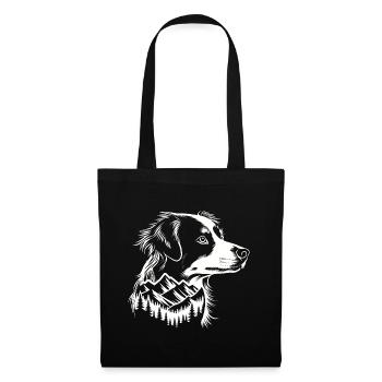 Australischer Schäferhund Berg - Stoffbeutel - Schwarz - Vorne