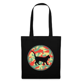 Vintage Bengalische Katze - Stoffbeutel - Schwarz - Vorne