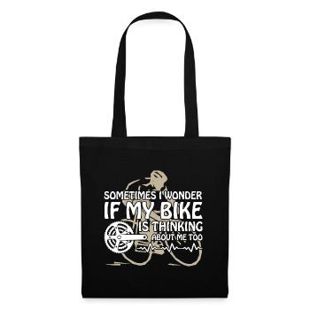 Wonder if My Bike Thinking About me Cycling - Tote Bag - black - Front