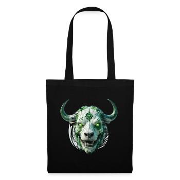 cyber bull scull - Stoffbeutel - Schwarz - Vorne