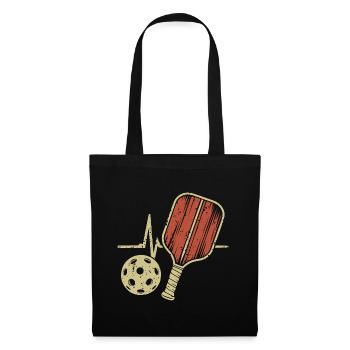 Pickleball Heartbeat | Schäger Ball - Tote Bag - black - Front