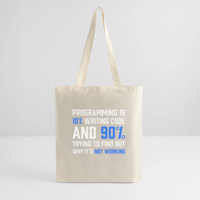 "Programming is 10% writing Code" Gift Programmer Tote Bag