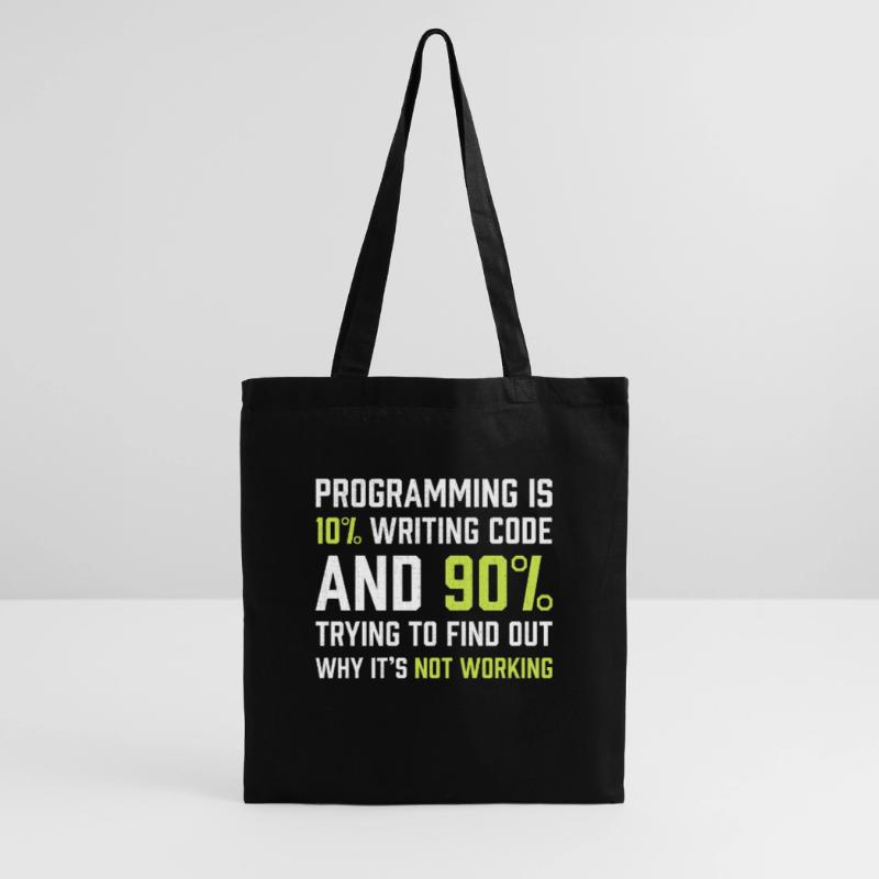 La programmation, c'est 10% d'écriture de code | Cadeau de programmeur Sac en tissu