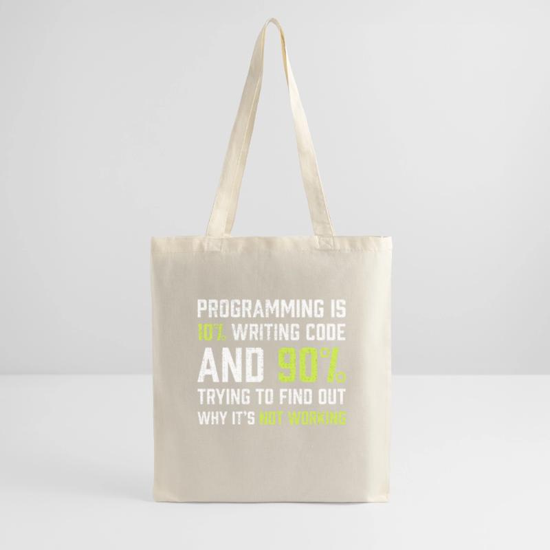 Programming is 10% writing Code | Programmer Gift Tote Bag