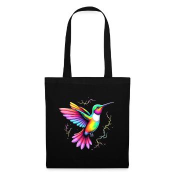 Liebe bunte Kolibris Tie Dye Kolibri - Stoffbeutel - Schwarz - Vorne