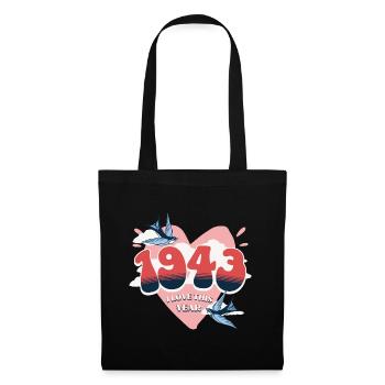 Geburtstag 80 Jahre verehrt Geburtsjahr 1943 - Stoffbeutel - Schwarz - Vorne