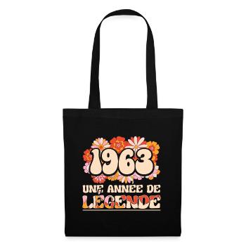 Année De Légende 1963 Femme 60 Ans Anniversaire - Sac en tissu - noir - Devant