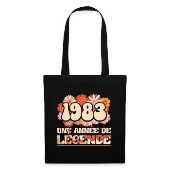 Année De Légende 1983 Femme 40 Ans Anniversaire - Sac en tissu - noir - Devant