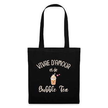 Vivre d'Amour et De Bubble Tea - Sac en tissu - noir - Devant