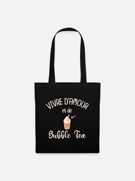 Vivre d'Amour et De Bubble Tea - Sac en tissu - noir