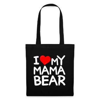 J'adore Ma Maman Ours - J'aime Ma Maman Ours - Sac en tissu - noir - Devant