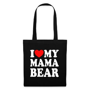 J'aime Ma Maman Ours - J'adore Ma Maman Ours - Sac en tissu - noir - Devant