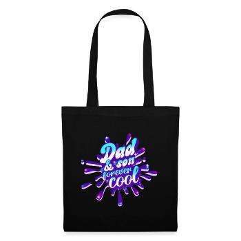 Vater und Sohn für immer cool Vatertag - Stoffbeutel - Schwarz - Vorne