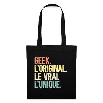 Geek L'Original Le Vrai L'Unique Homme Gameur - Sac en tissu - noir - Devant