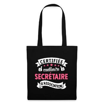 Secrétaire D'Association Cadeau Secrétaire - Sac en tissu - noir - Devant