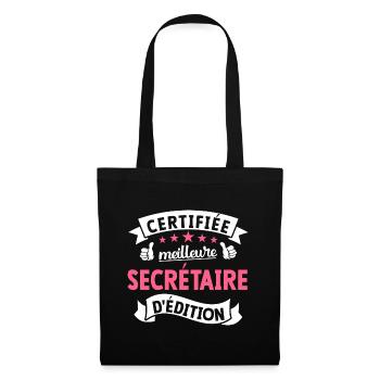 Meilleure Secrétaire D'Édition Cadeau Secrétaire - Sac en tissu - noir - Devant