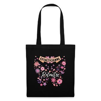 Papillon Femme Esthéticienne Retraite - Sac en tissu - noir - Devant