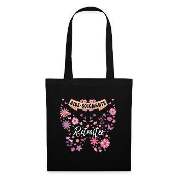 Papillon Femme Aide Soignante Retraite - Sac en tissu - noir - Devant
