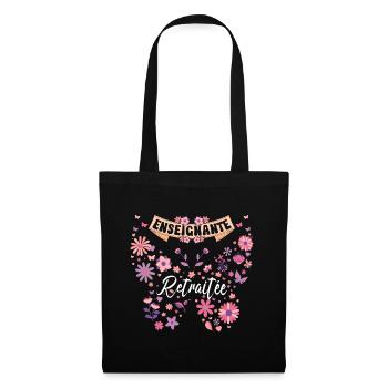 Papillon Femme Enseignante Retraite - Sac en tissu - noir - Devant