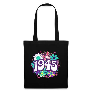 Rétro Groovy Année 1945 Femme 80 Ans Anniversaire - Sac en tissu - noir - Devant