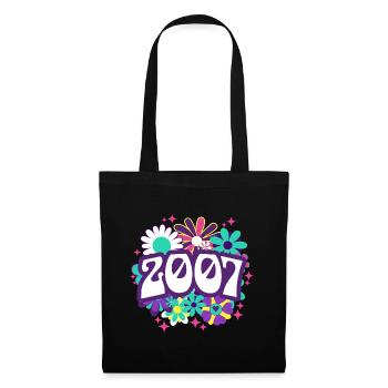 Rétro Groovy Année 2007 Femme 18 Ans Anniversaire - Sac en tissu - noir - Devant