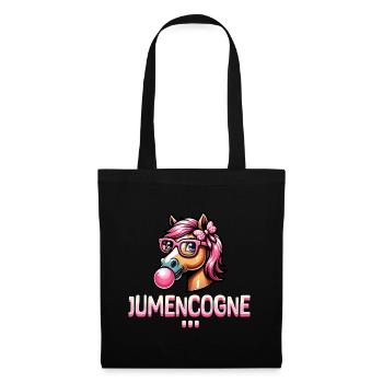 Jumencogne Humour Femme Adore Cheval - Sac en tissu - noir - Devant