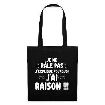 Humour Râleuse Cadeau Rigolo Femme - Sac en tissu - noir - Devant