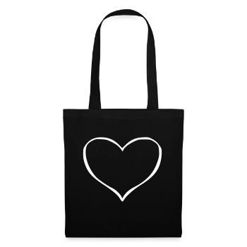 Heart Emoji Sketch White - Tote Bag - black - Front