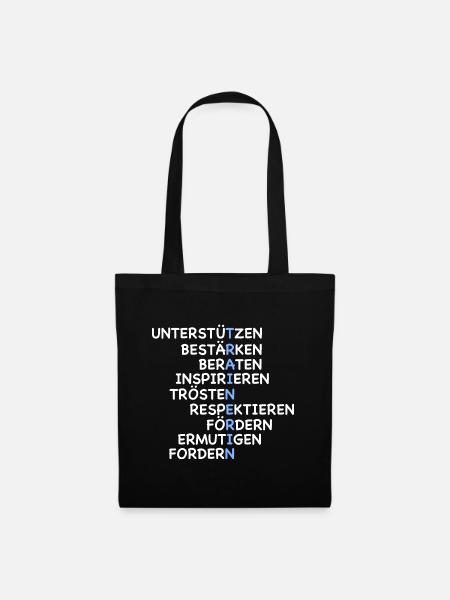 Beste Trainerin - unterstützt und inspiriert - Stoffbeutel - Schwarz