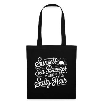 Strand Urlaub | Salty Sea breeze - Stoffbeutel - Schwarz - Vorne