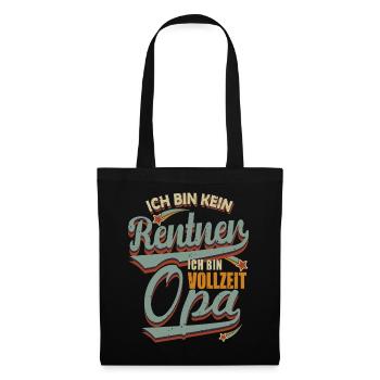 Opa Geschenk Vollzeit Opa Rentner Großvater - Stoffbeutel - Schwarz - Vorne