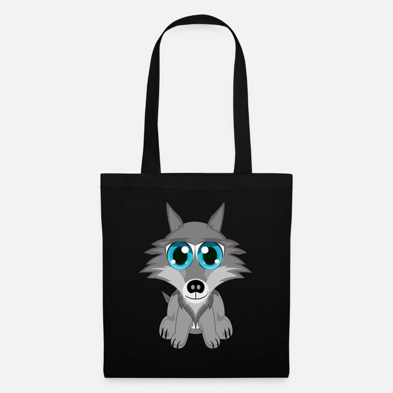 Süßer Baby Wolf - Stoffbeutel - Schwarz