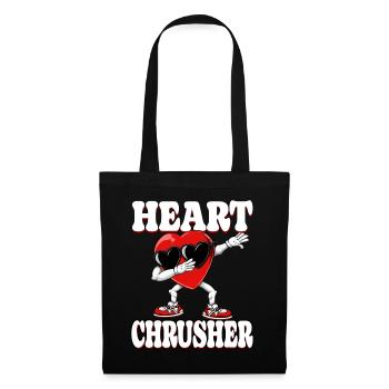 Dabbing Heart Crusher Funny Gentlemen Children Boys - Tote Bag - black - Front