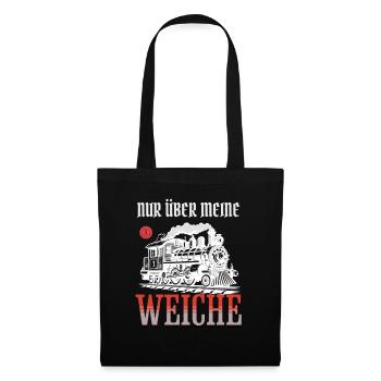 Lustiges Eisenbahner T-Shirt mit frechem Spruch - Stoffbeutel - Schwarz - Vorne