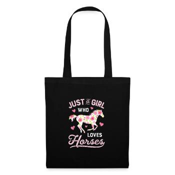 Juste une fille qui aime les chevaux Cheval Femmes Cheval - Sac en tissu - noir - Devant