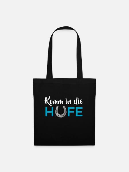 Komm in die Hufe - Stoffbeutel - Schwarz