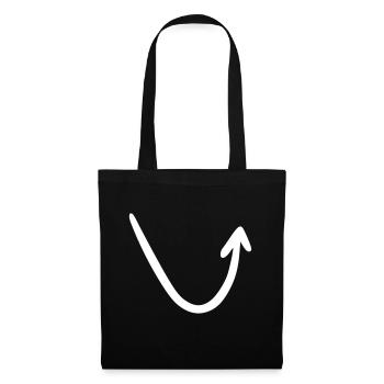 Flèche dessin esquisse blanc - Sac en tissu - noir - Devant