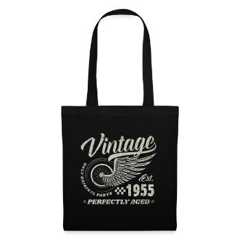 70e anniversaire 70 ans Né 1955 Homme Femme - Sac en tissu - noir - Devant