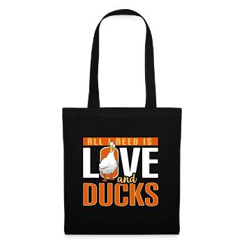 Ducks - All I Need Is Love And Ducks - Tote Bag - black - Front