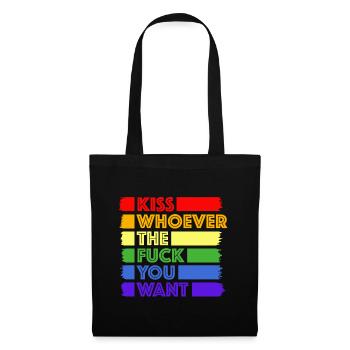 Kiss whoever the hell you want | gay, gay - Tote Bag - black - Front