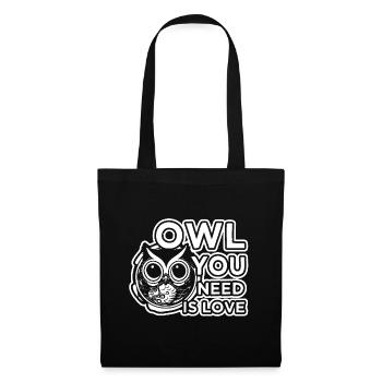 Love Funny Funshirt Owl Owl Bird - Tote Bag - black - Front