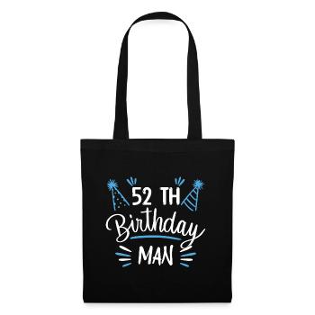 52 Jahre - Geburtstagsgeschenk 52 Jahre - Stoffbeutel - Schwarz - Vorne